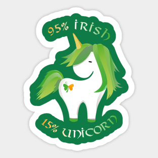St Patrick's Day Unicorn Sticker